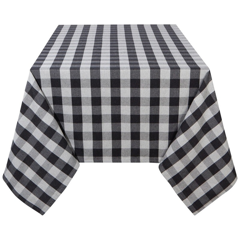 60 x 90 Charcoal Buffalo Check Table Cloth