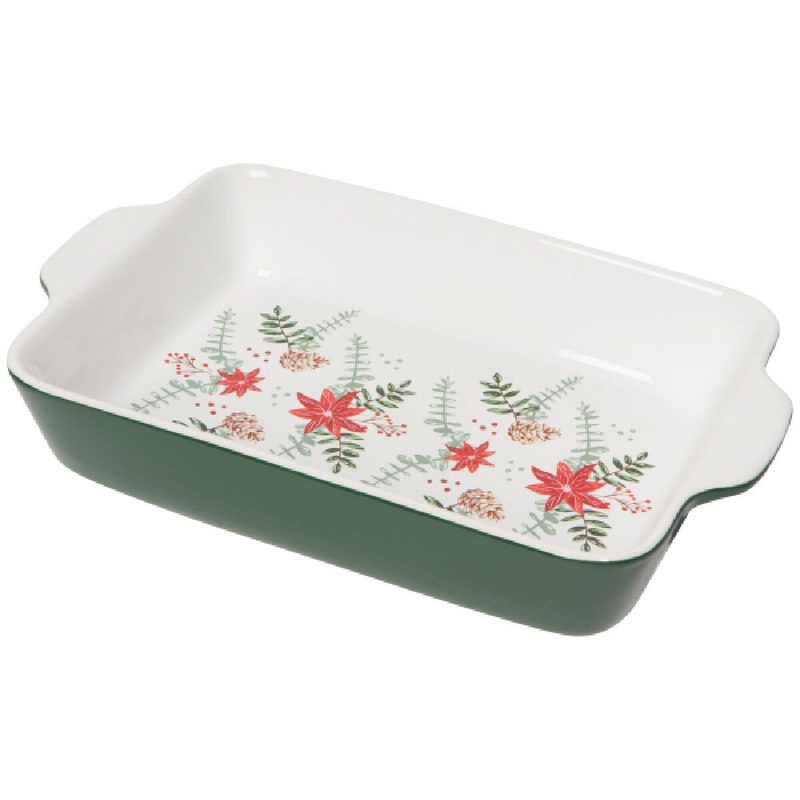 Decal Poinsettia Baking Dish