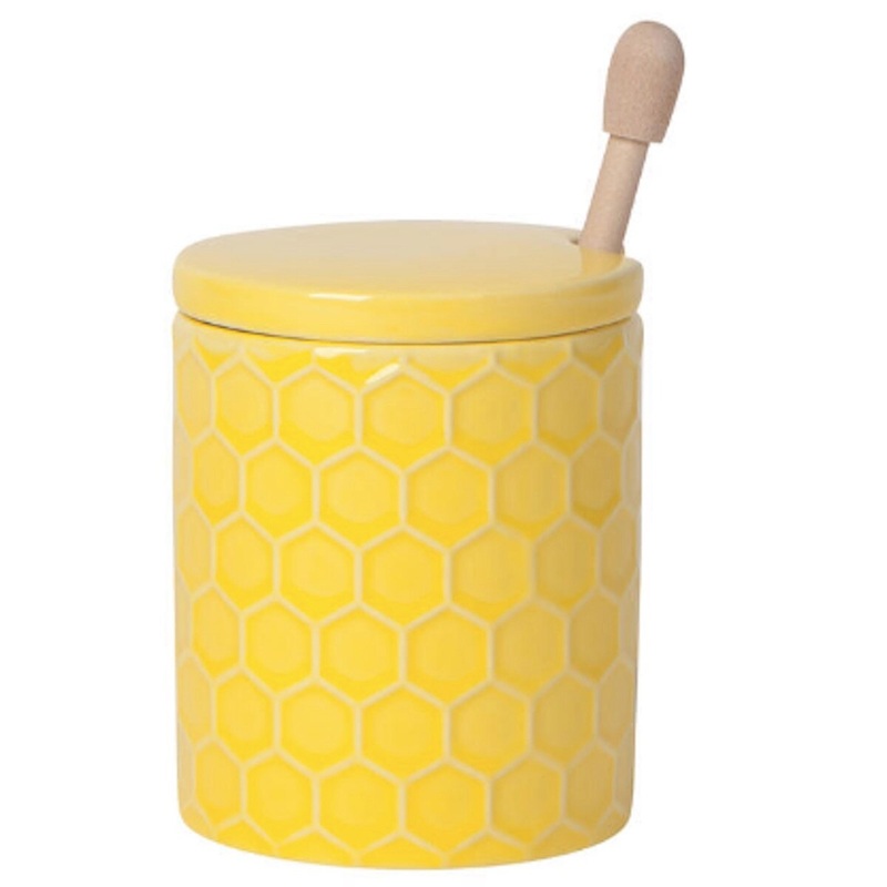 Honeycomb Honey Pot w/ Dipper