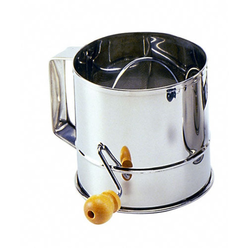 NorPro Stainless Steel 3 Cup Flour Sifter with Hand Crank