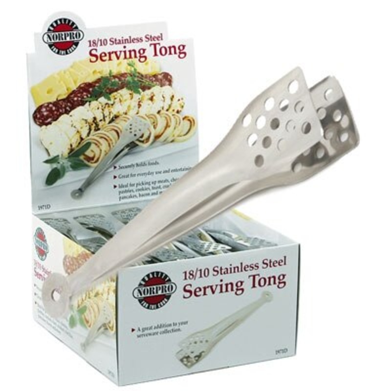 NorPro Stainless Steel Serving Tongs with Holes