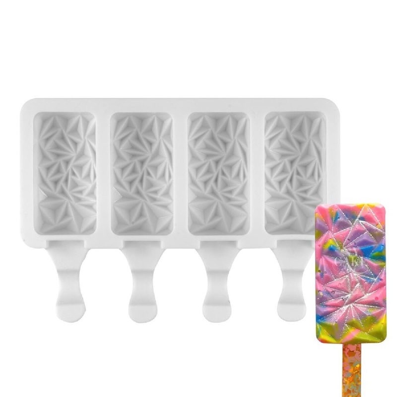 4-Cav Full Crystal Silicone Cakesicle Mold