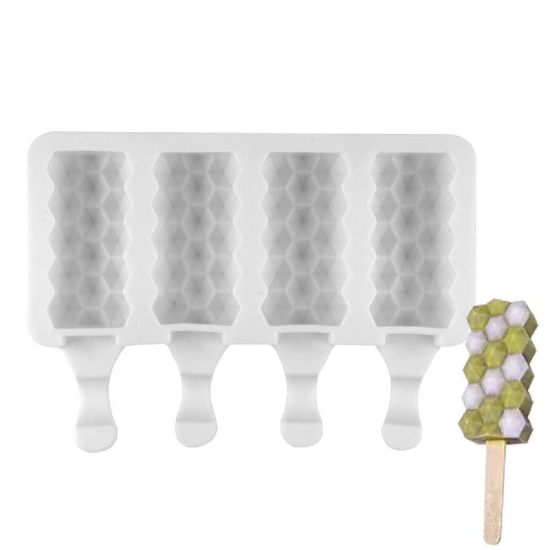 4-Cav Honeycomb Silicone Cakesicles Mold