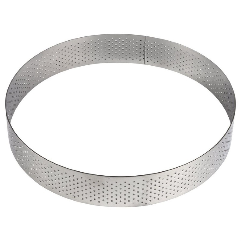 9 1 / 2 x 3 / 4 Round Perforated Stainless Steel Tart Ring