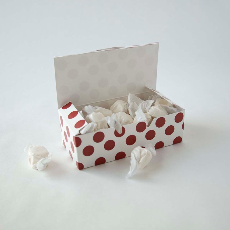 Half-Pound Red Polka Dot Candy Box
