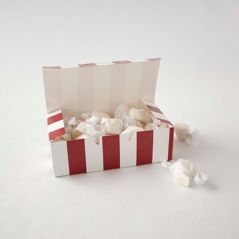 Half-Pound Red Stripes Candy Box