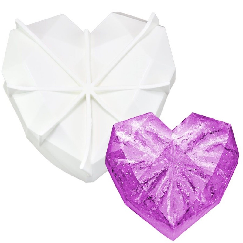 Large Diamond Heart Silicone Baking Mold