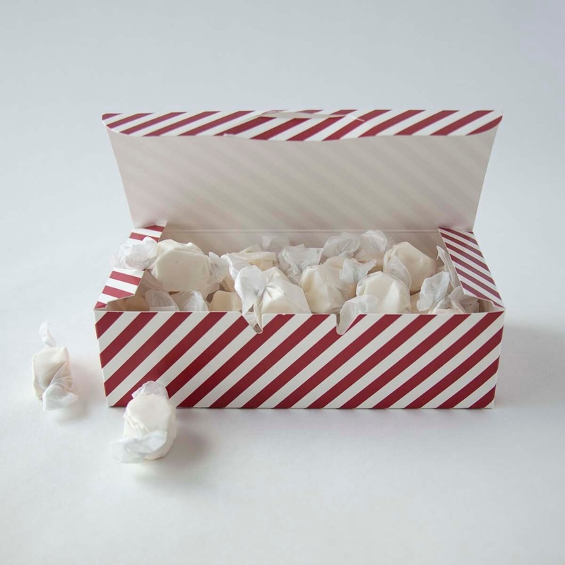 One-Pound Diagonal Peppermint Striped Candy Boxes