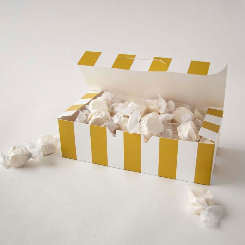 One-Pound Gold Stripes Candy Box