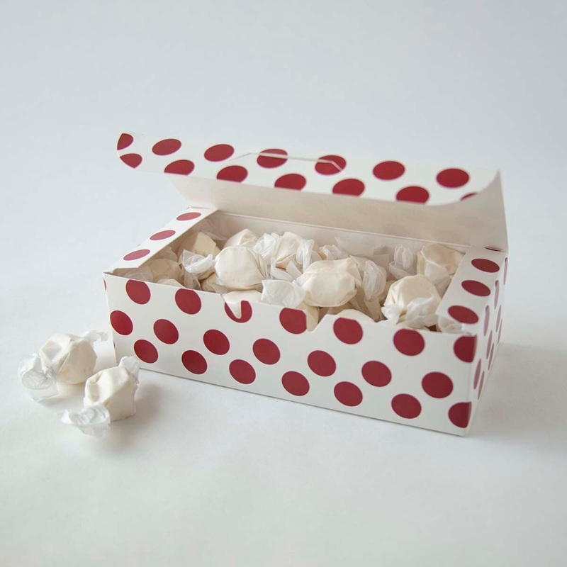One-Pound Red Polka Dot Candy Box