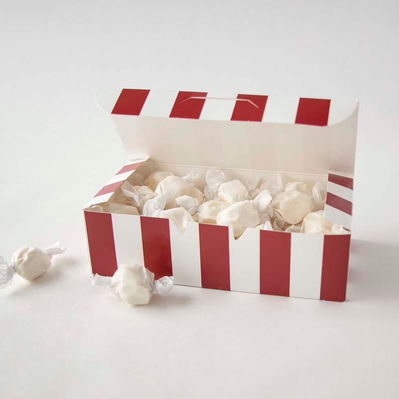 One-Pound Red Stripes Candy Box