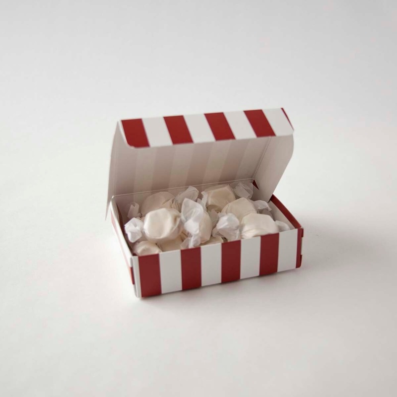 Quarter-Pound Flat Red Stripes Candy Box