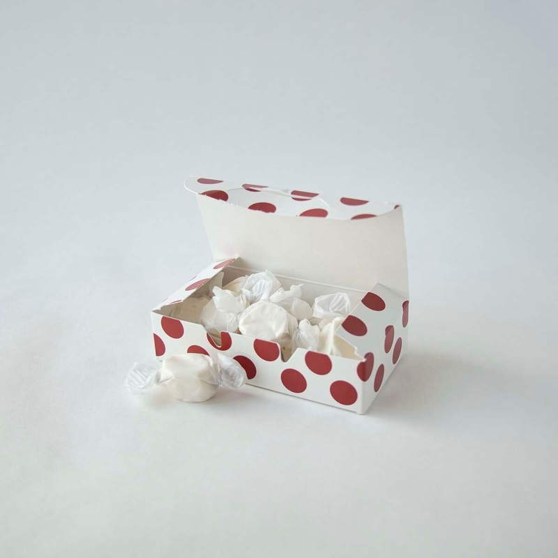 Quarter-Pound Red Polka Dot Candy Box
