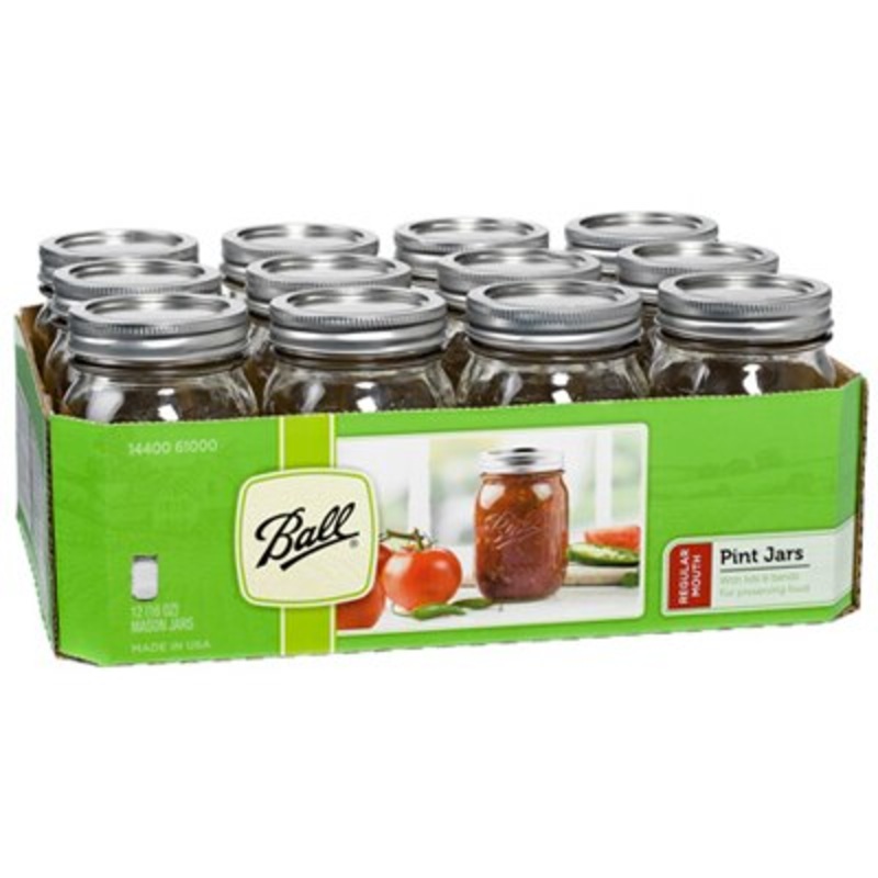 Ball Pint Canning Jars – Regular Mouth – Pack of 12