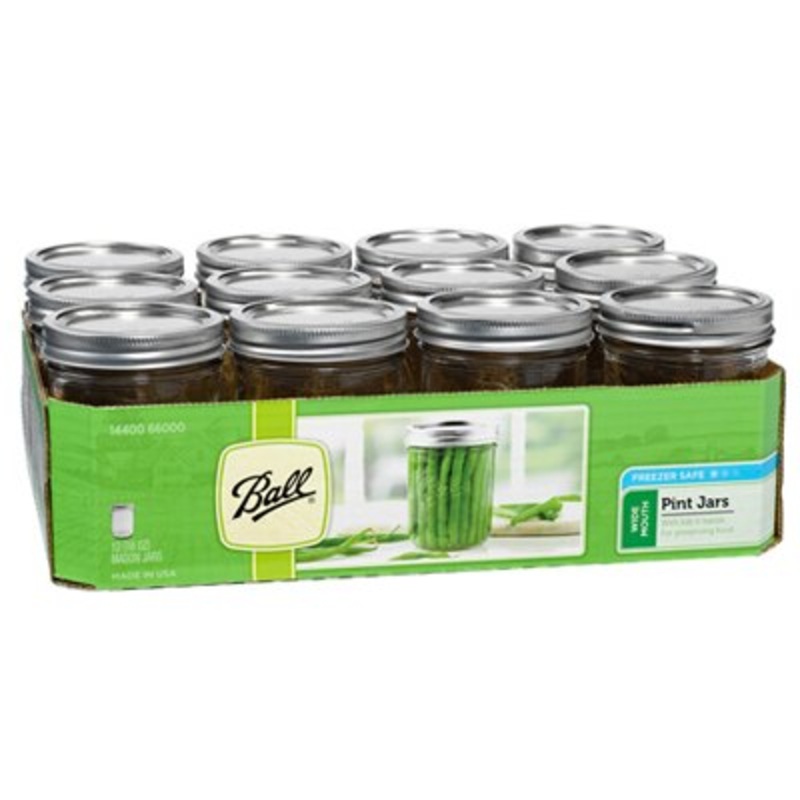 Ball Pint Canning Jars – Wide Mouth – Pack of 12