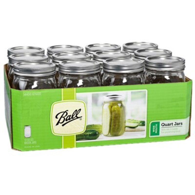 Ball Quart Canning Jars – Wide Mouth – Pack of 12