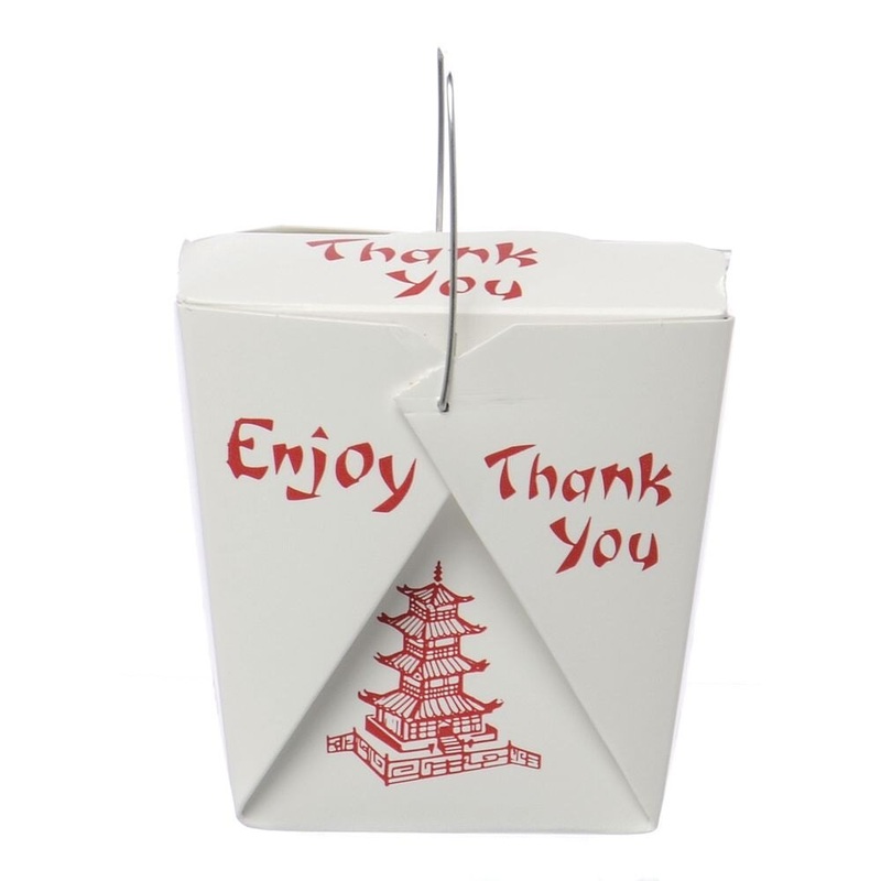 1/2 Pint Food Pail White w/ Red Pagoda – 50 Ct.