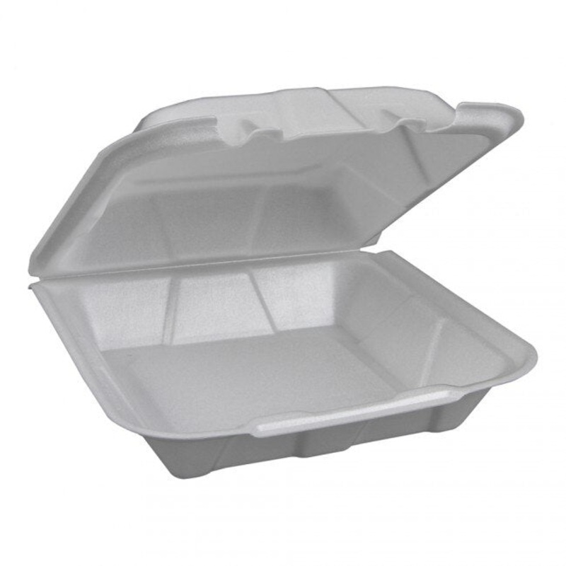9 Styro Hinged Container – 150 ct