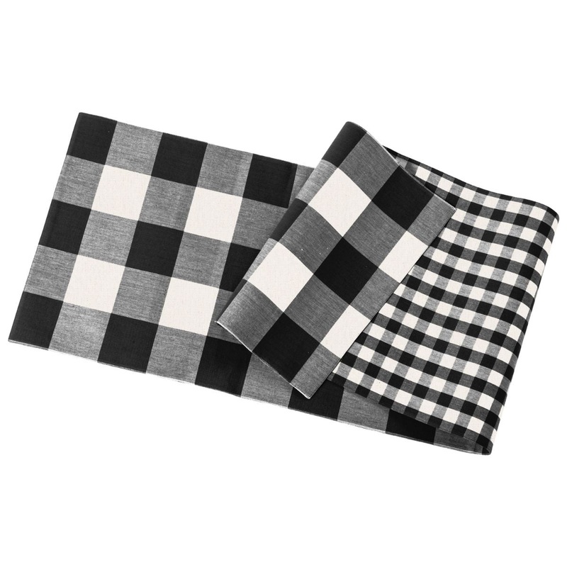 Black Buffalo Check Table Runner