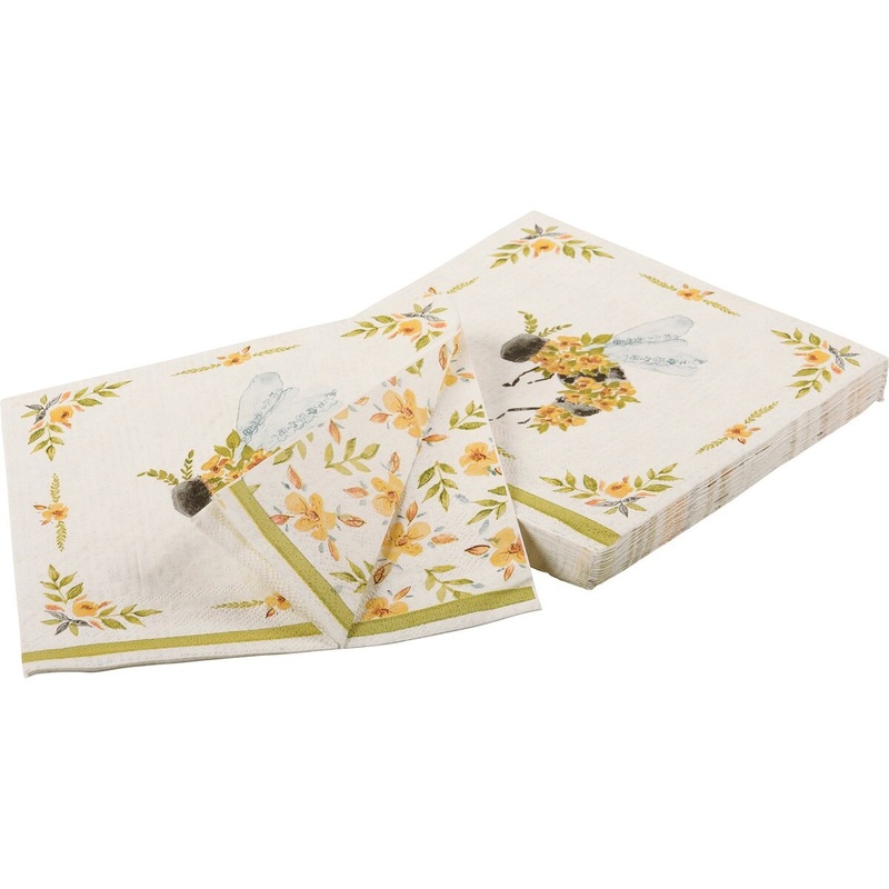 Floral Bee Large Napkin