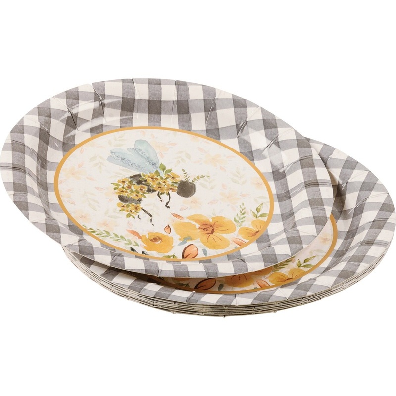 Floral Bee Plate- Small