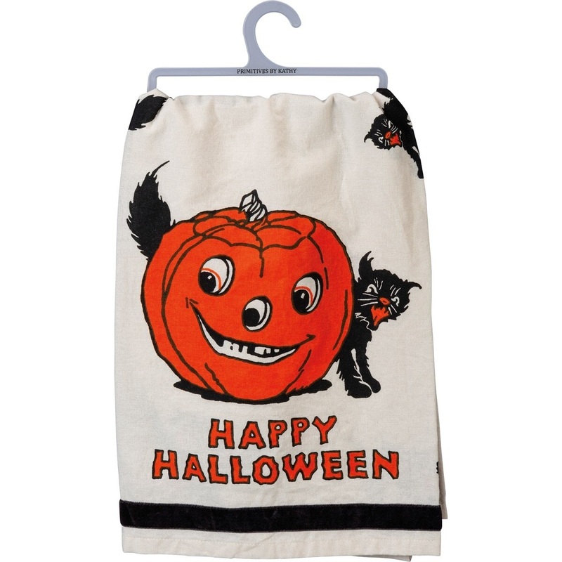 Happy Halloween Vintage Dish Towel