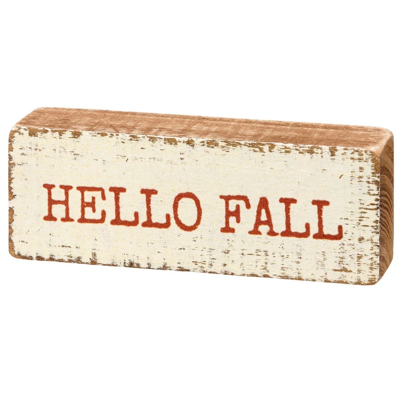 Hello Fall Block Sign