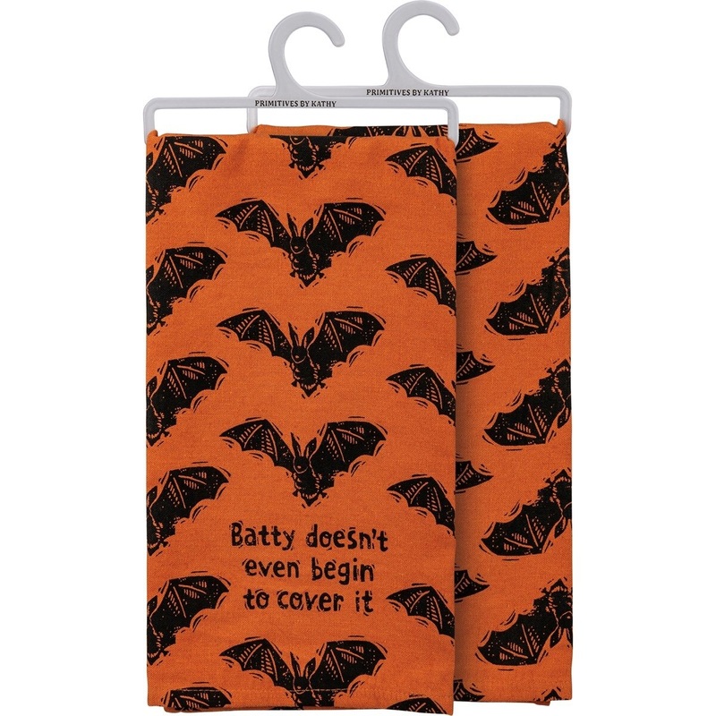 Orange & Black Batty Kitchen Towel