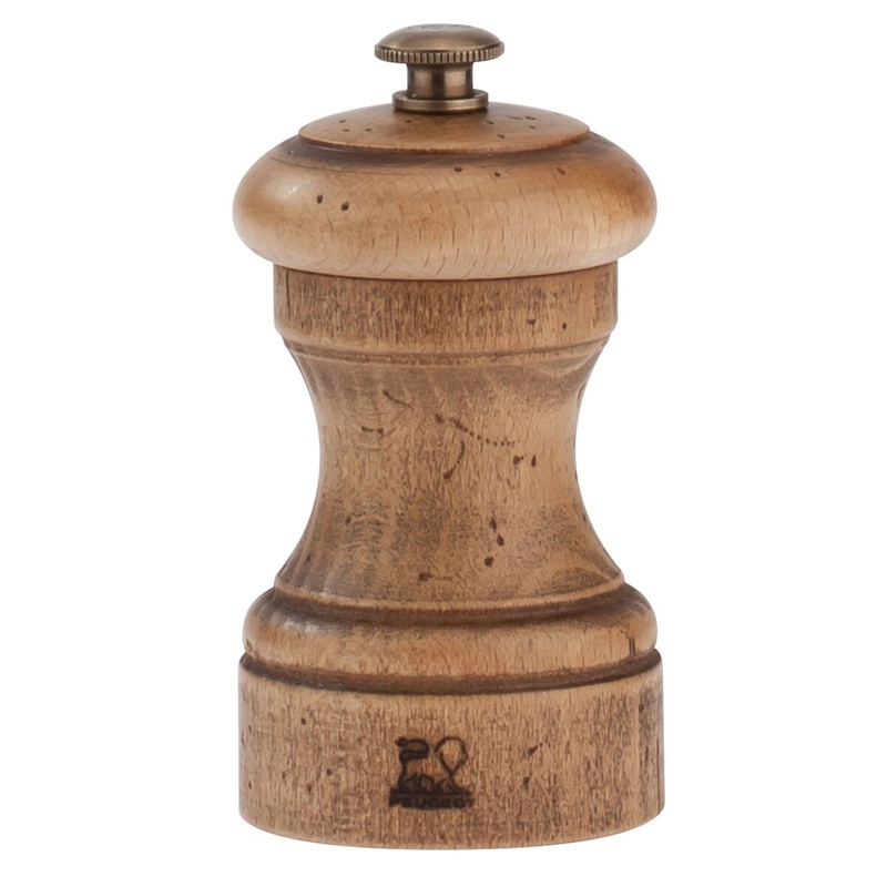 10 cm Wood Salt Mill Antique