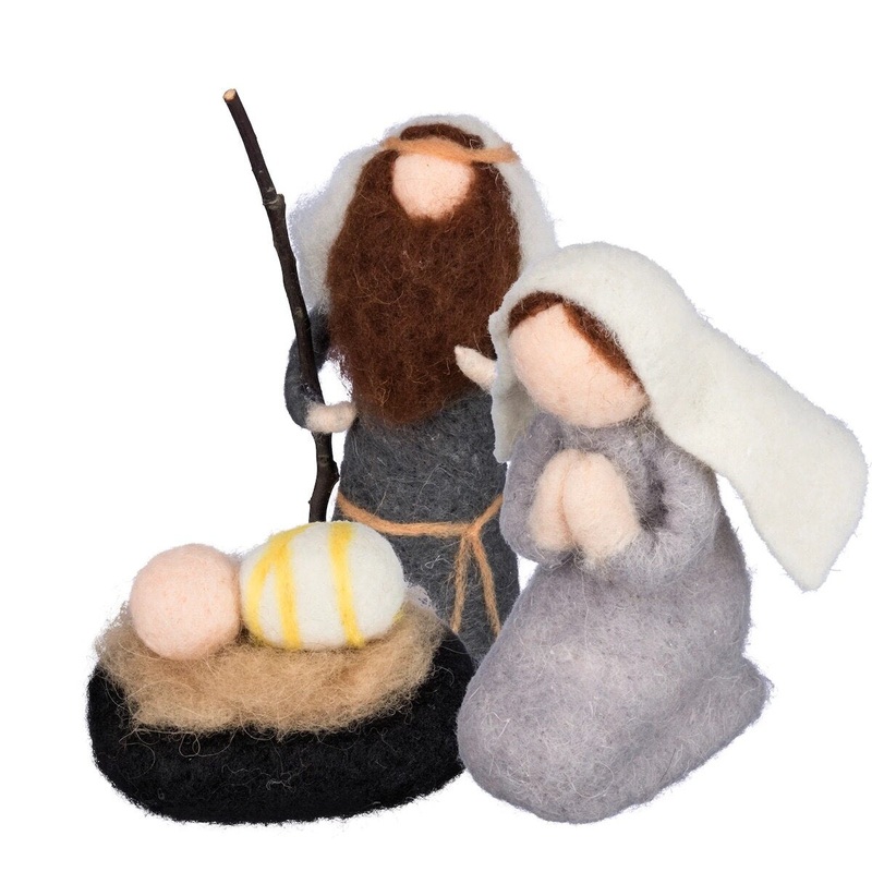 3-Piece Wool Felt Nativity