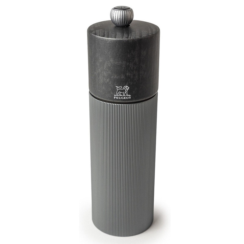 7 Dark Aluminum/Wood Line Salt Mill