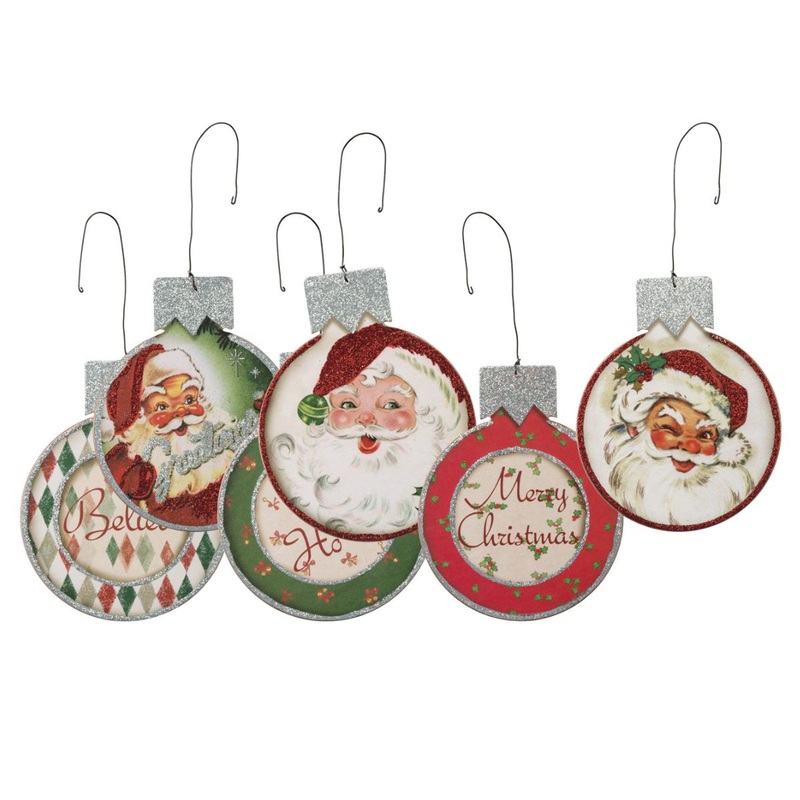 Jolly Santa Ornament Set