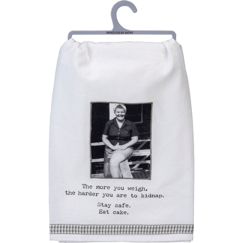 Stay Safe Eat Cake Dish Towel