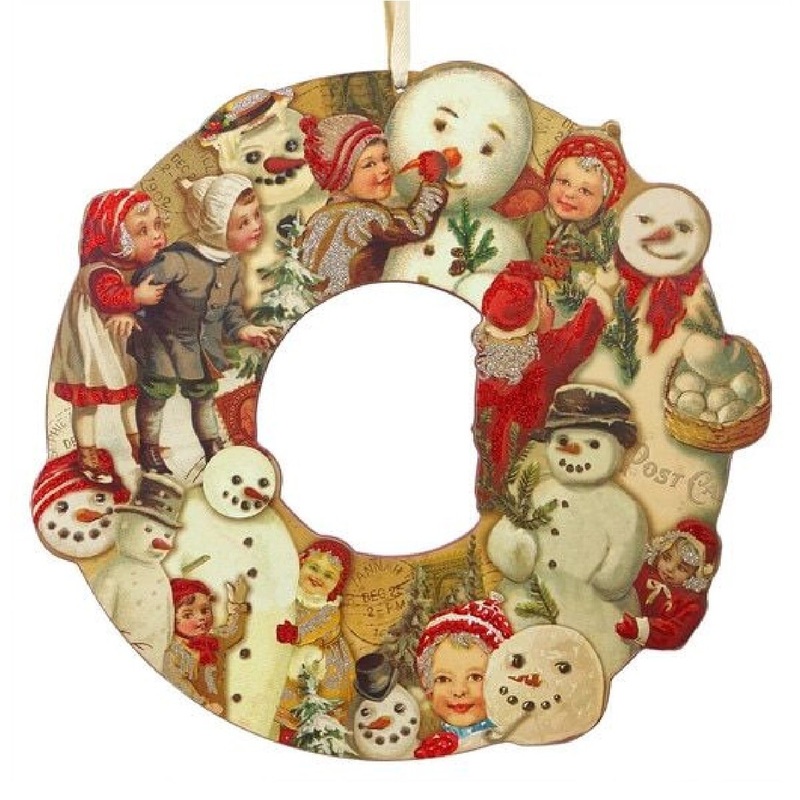 Vintage Snowman Wreath