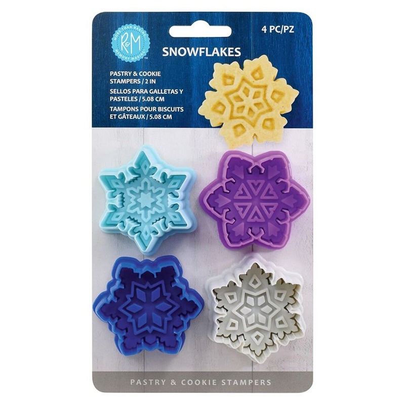 Winter Snowflakes Pastry & Cookie Cutter Stampers – Set Of 4