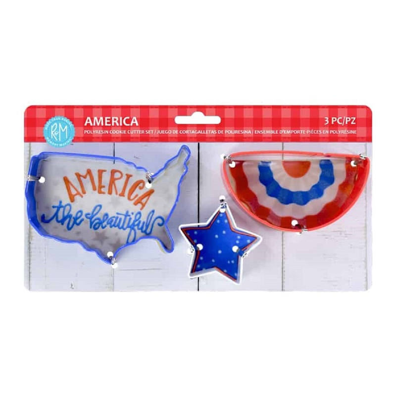 3-Pc America Color Cookie Cutter