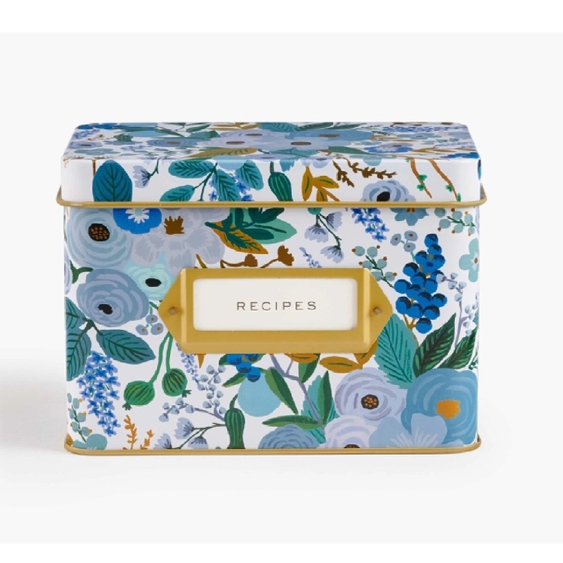 Garden Party Blue Recipe Box