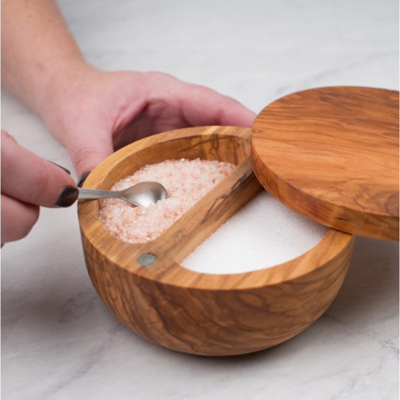 Olive Wood Salt Box