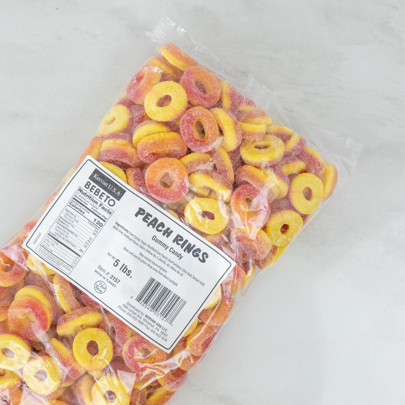 Gummi Peach Rings – 4.5 Lb. Bag