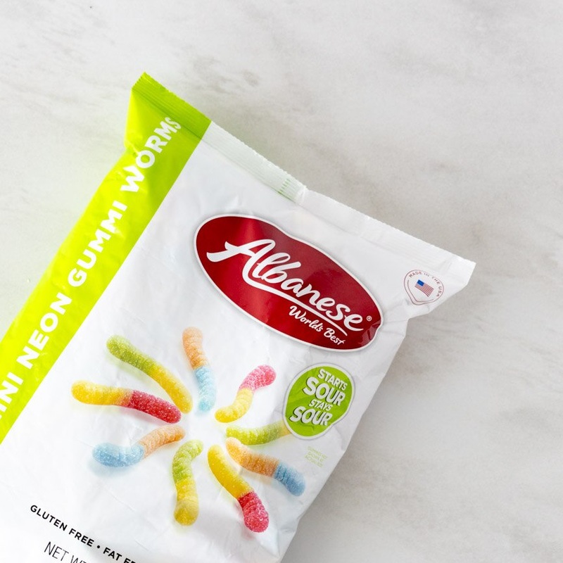 Mini Neon Sour Worms – 4.55 Lb Bag