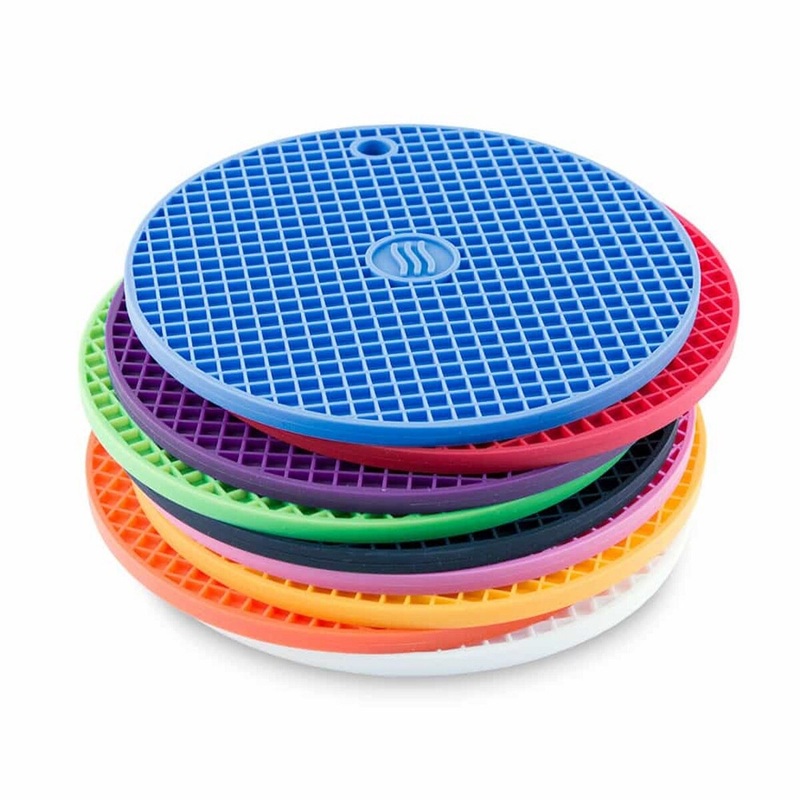 7 Silicone Hot Pad Trivet|White|Pink|Red|Yellow|Green|Purple|Charcoal|Black