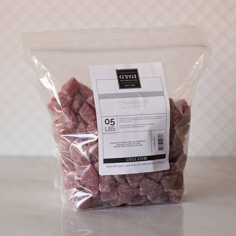 Cinnamon Jelly Hearts – 5 Lb. Bag