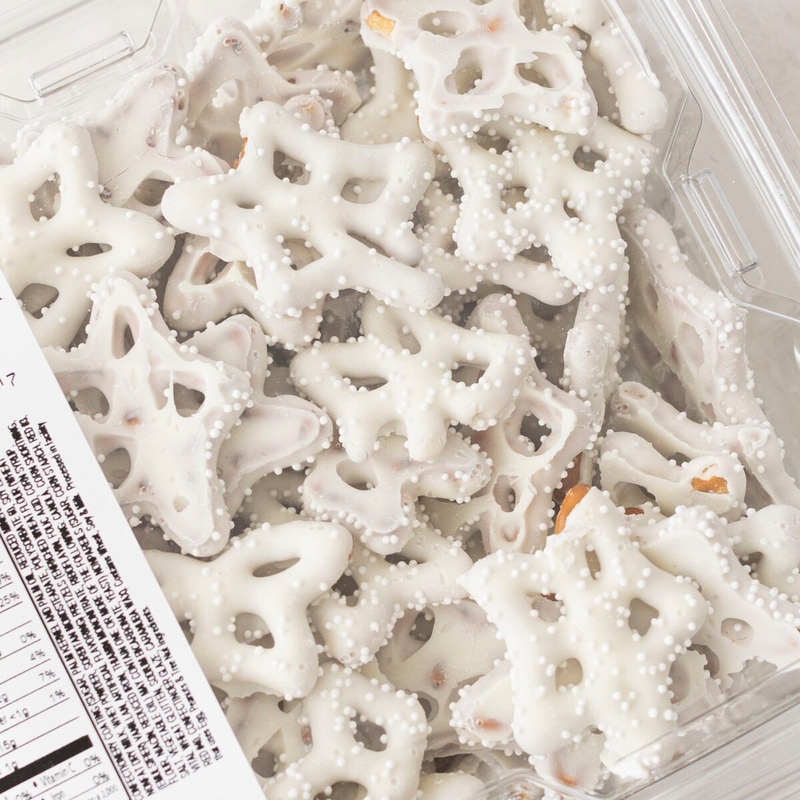 Snowflake Covered Pretzels – 18 Oz Container