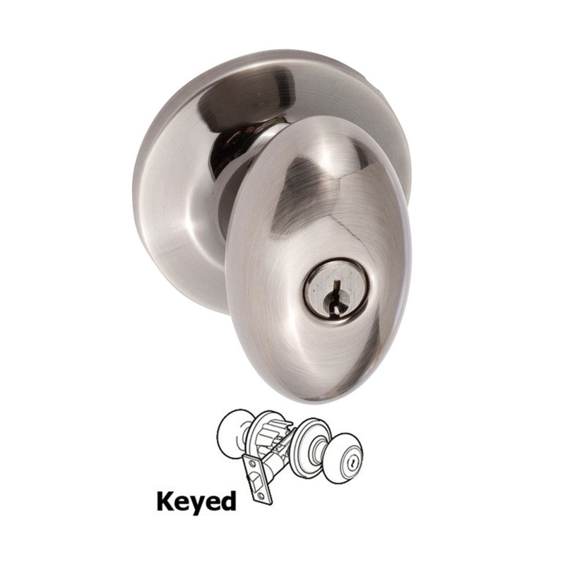 Arapaho Keyed Entry Egg Knob-Antique Nickel