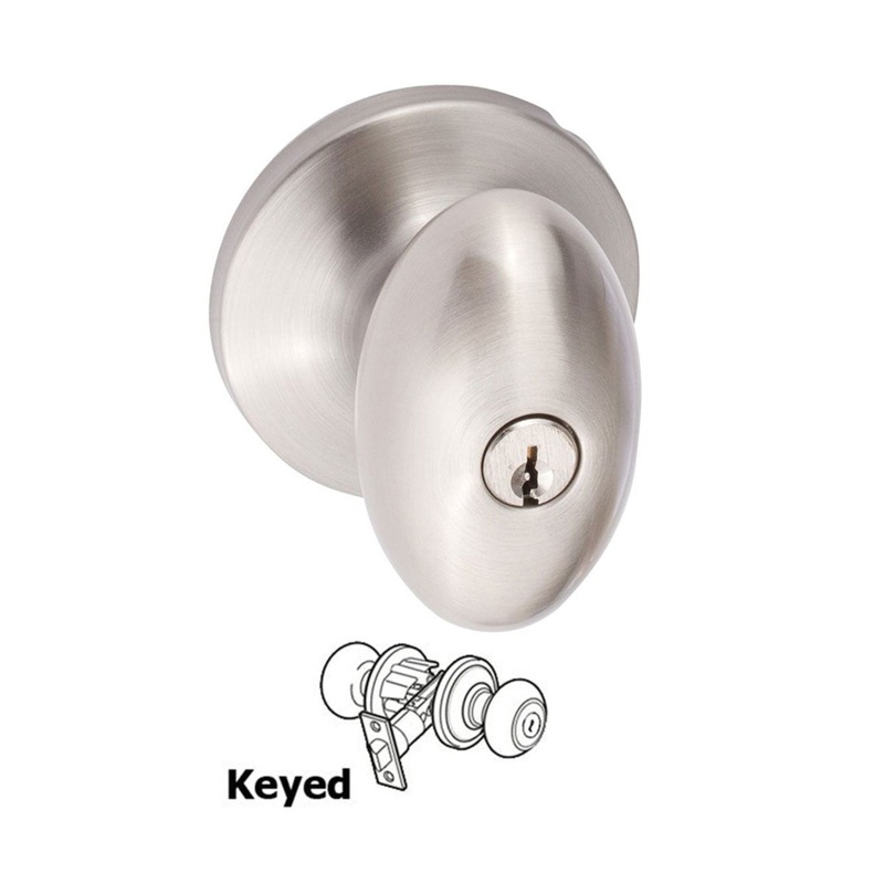 Arapaho Keyed Entry Egg Knob-Satin Nickel
