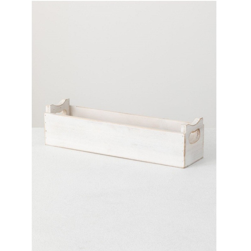 Rustic White Wooden Table Container