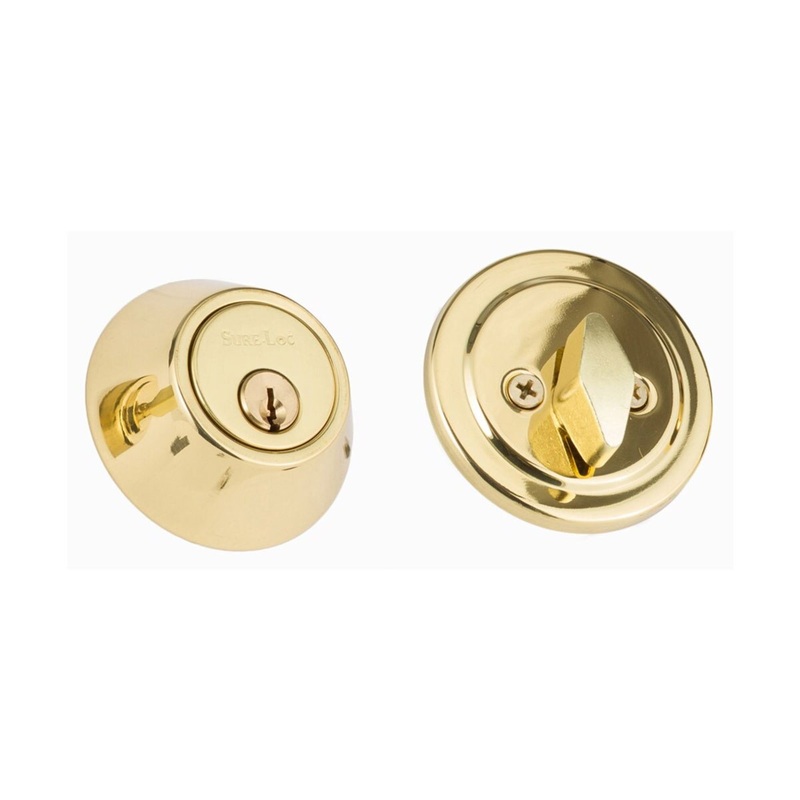 Single Cylinder Deadbolt-Polished Brass