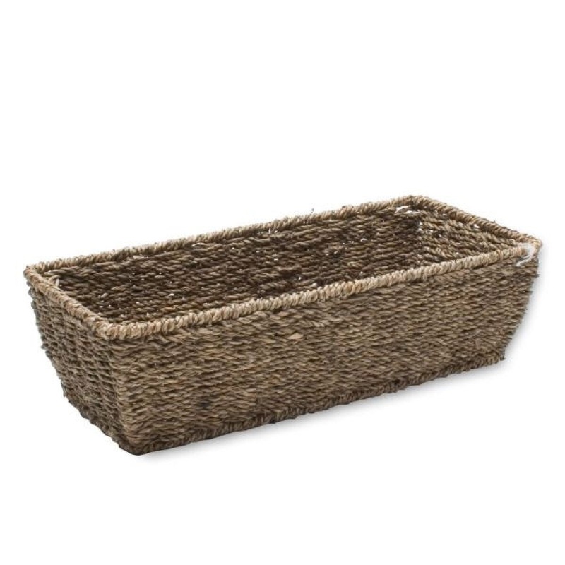 Small Rectangular Seagrass Basket – Coffee