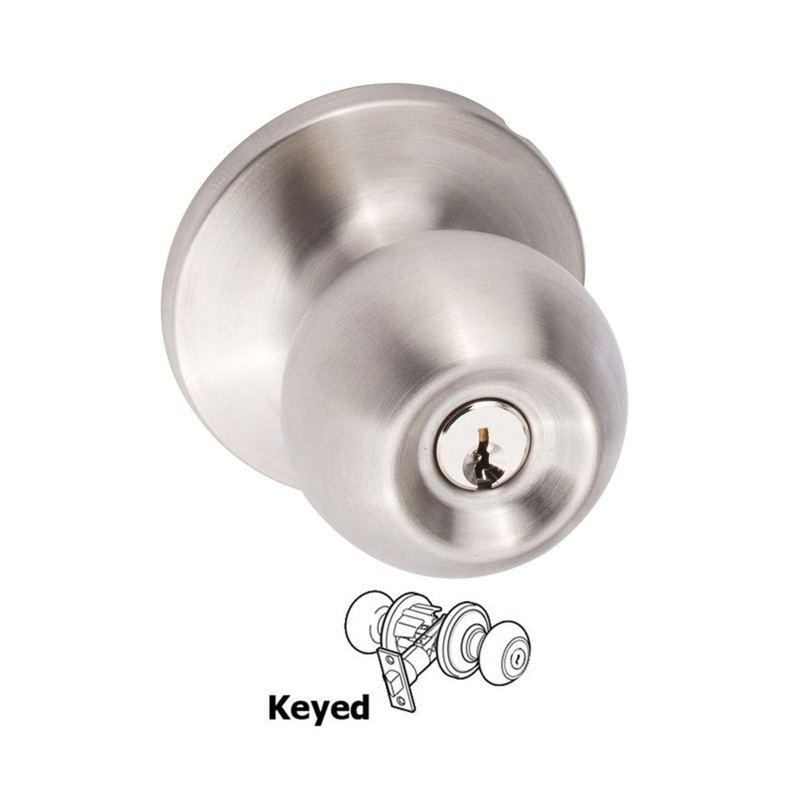 Tahoe Keyed Entry Knob-Satin Stainless