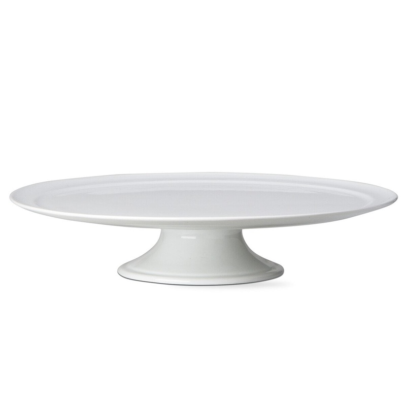 Whiteware Pedestal Cake Plate